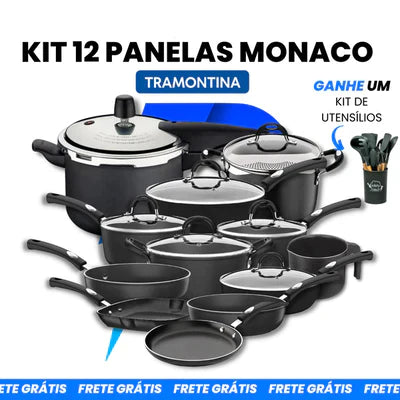 Jogo de Panelas Antiaderente 12 Panelas Monaco - TRAMONTINA (QUEIMA DE ESTOQUE)